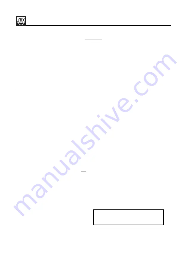 SHX SHX05FW450 Operating Manual Download Page 16