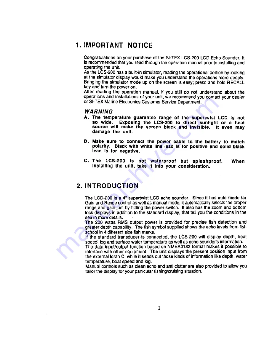 Si-tex LCS-200 Operation Manual Download Page 5