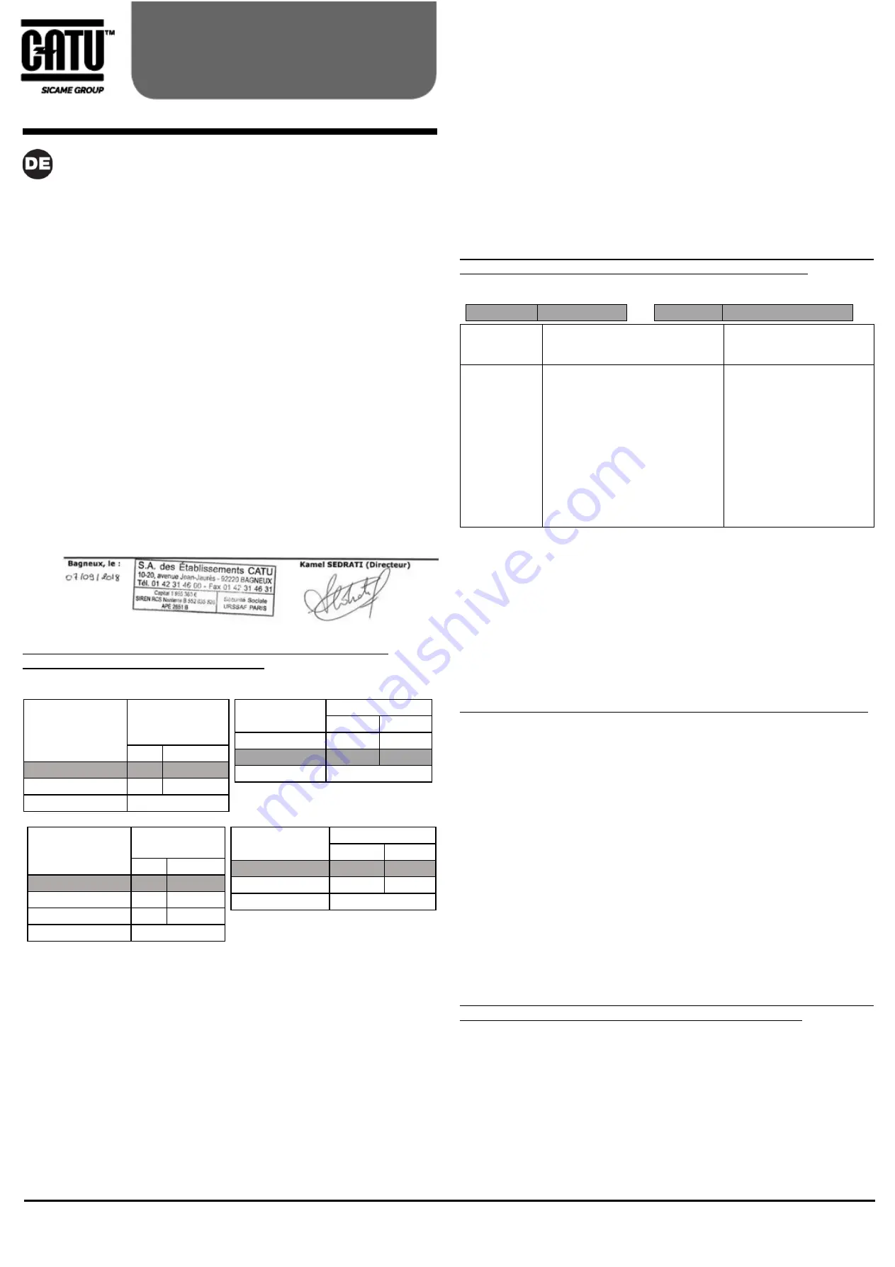 Sicame CATU AFG-1 Series Manual Download Page 5