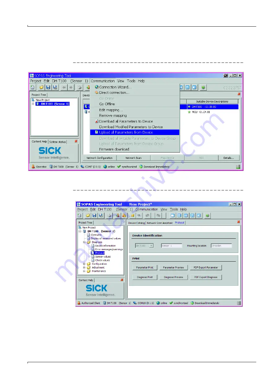 SICK DUSTHUNTER T Operating Instructions Manual Download Page 85