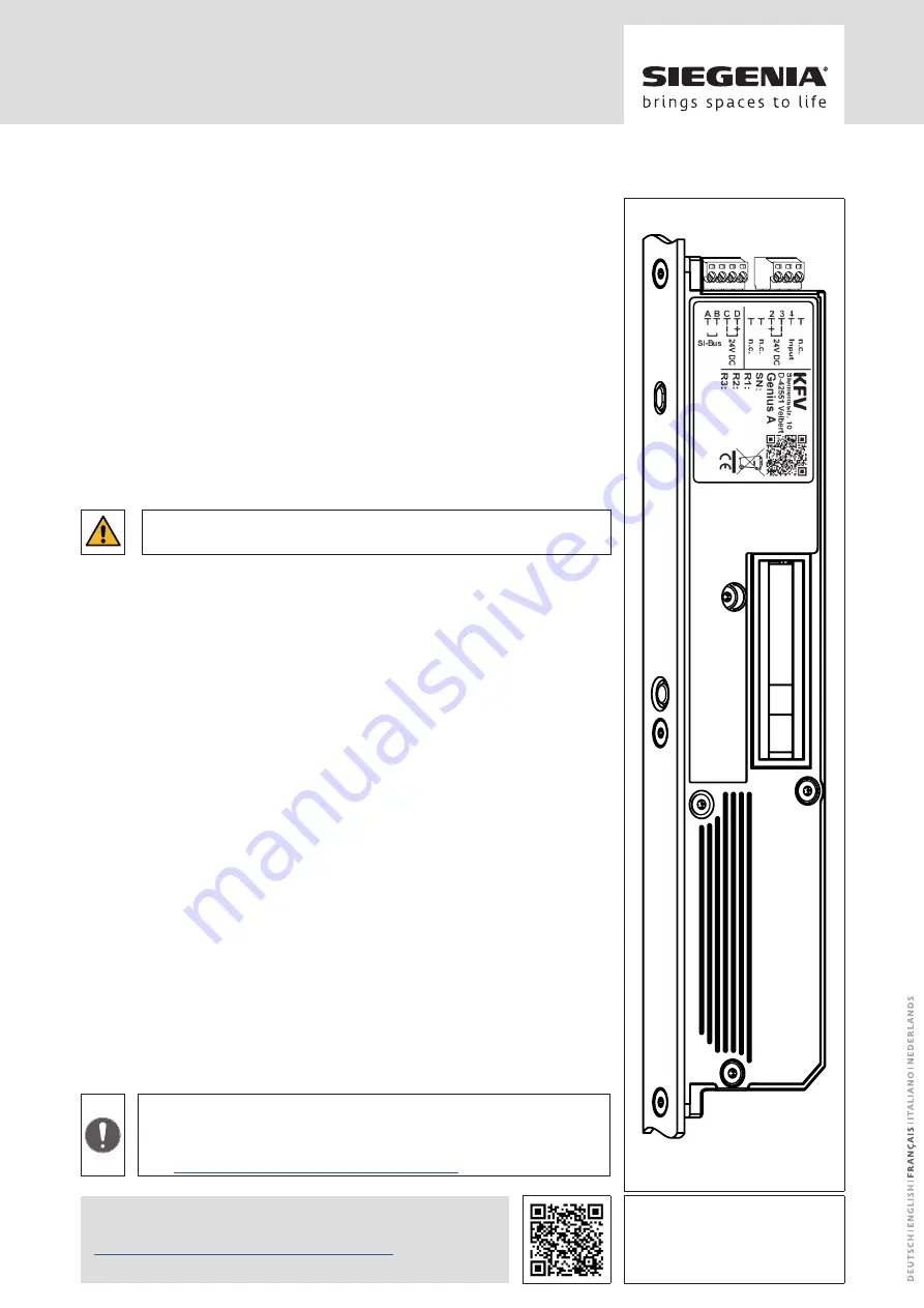 Siegenia GENIUS 2.1 A Скачать руководство пользователя страница 9