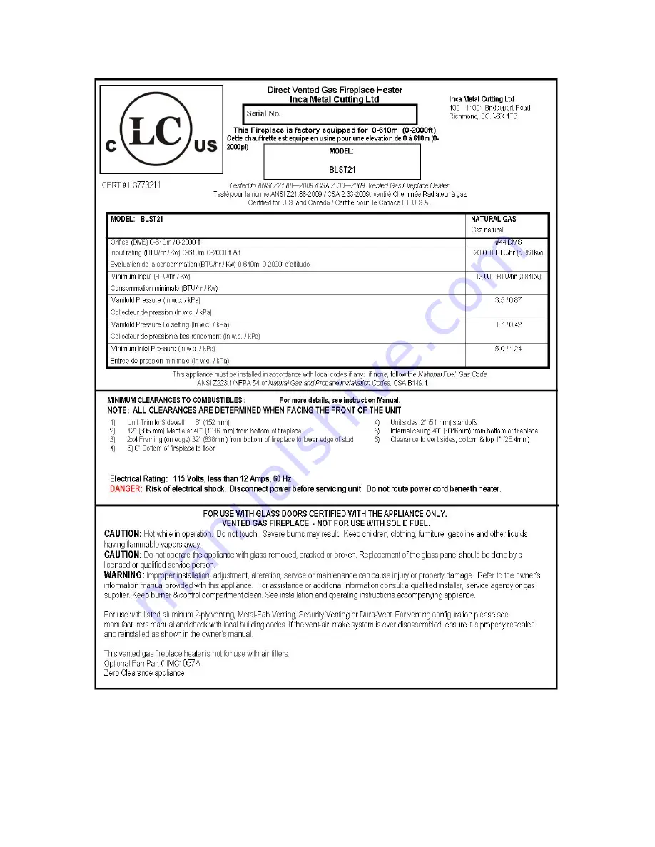 Sierra Flame Newcomb 36 Installation And Operating Instructions Manual Download Page 51