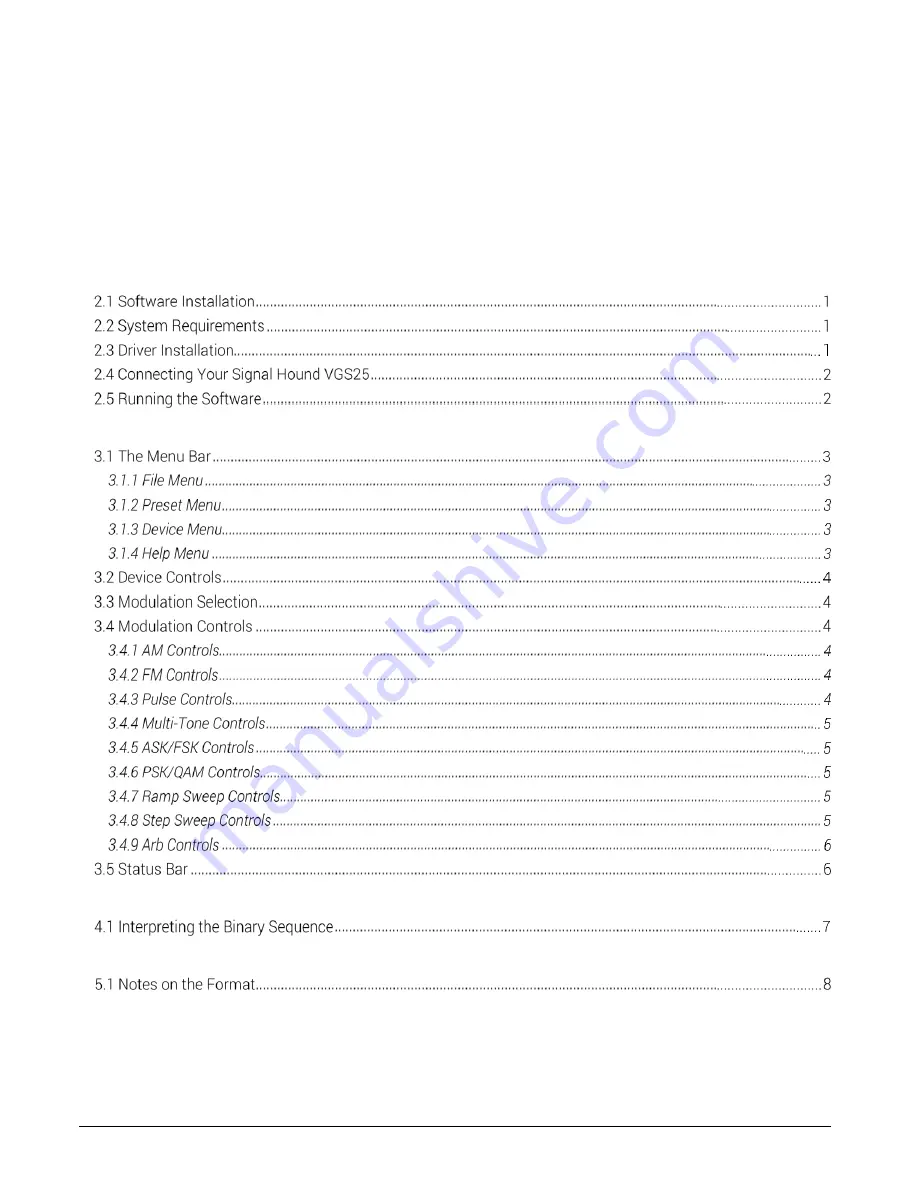 Signal Hound VSG25 Software Manual Download Page 3