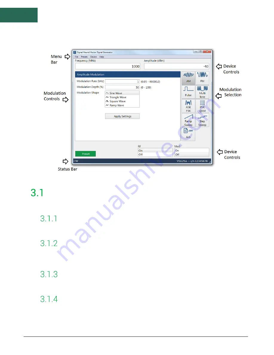 Signal Hound VSG25 Software Manual Download Page 7