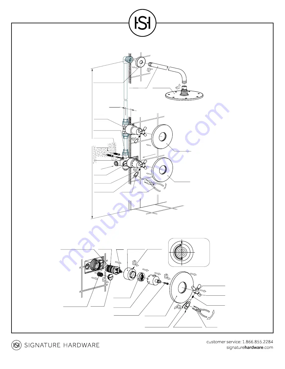 Signature Hardware Hardesty Thermostatic Shower Set Скачать руководство пользователя страница 2