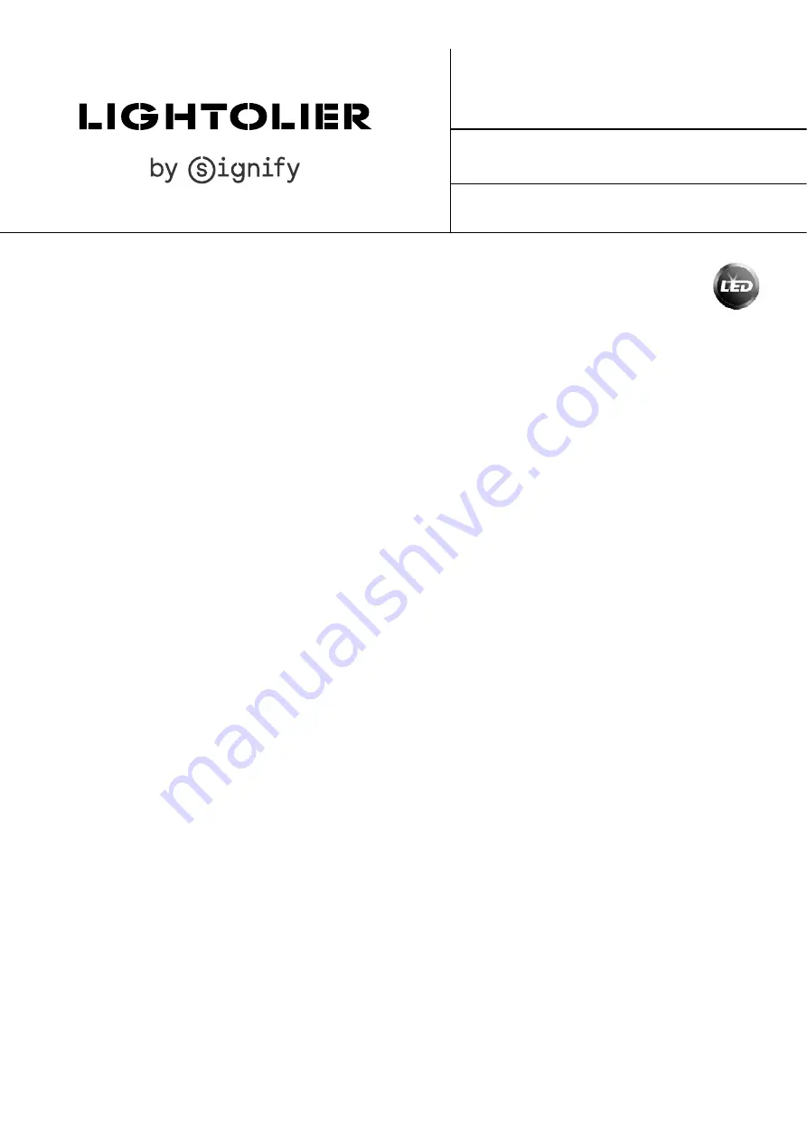 SIGNIFY LIGHTOLIER IS-MD1R Instructions For Installation And Operation Manual Download Page 1