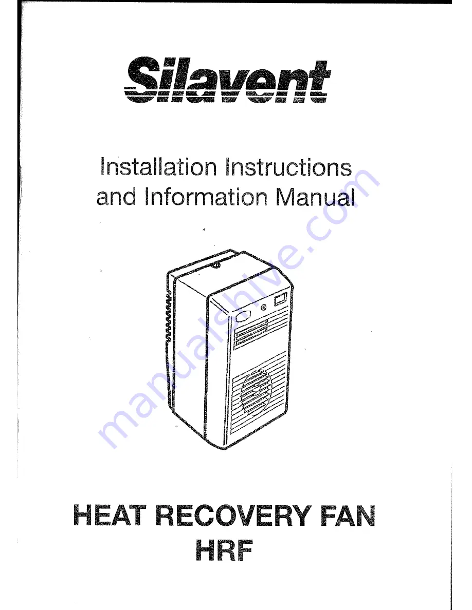 silavent ENX 100LV Installation Instructions And Information Manual Download Page 1