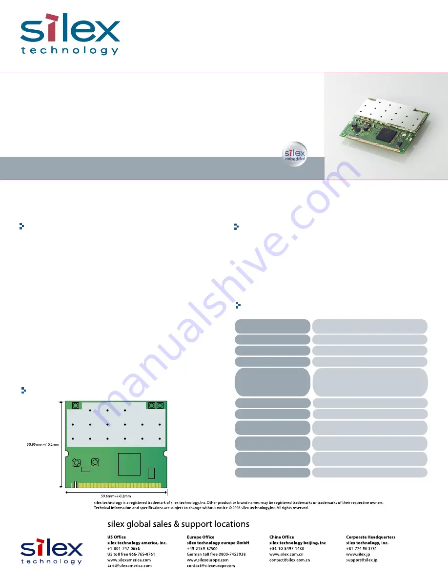 Silex technology Wireless Mini PCI Module SX-10WAN Скачать руководство пользователя страница 1