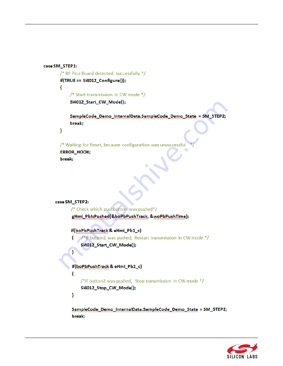 Silicon Laboratories Si4012 Programming Manual Download Page 16