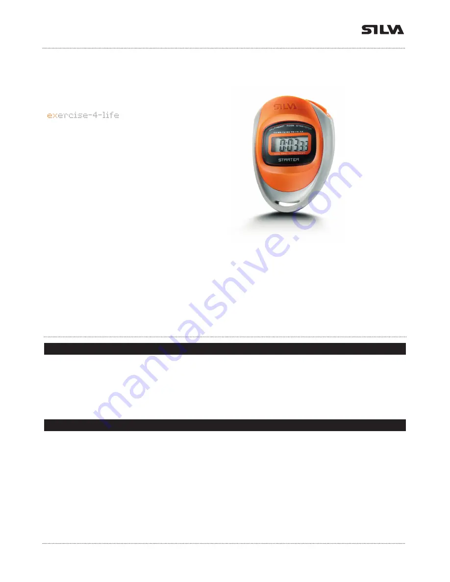 Silva STOP WATCH STARTER Product Information Download Page 1