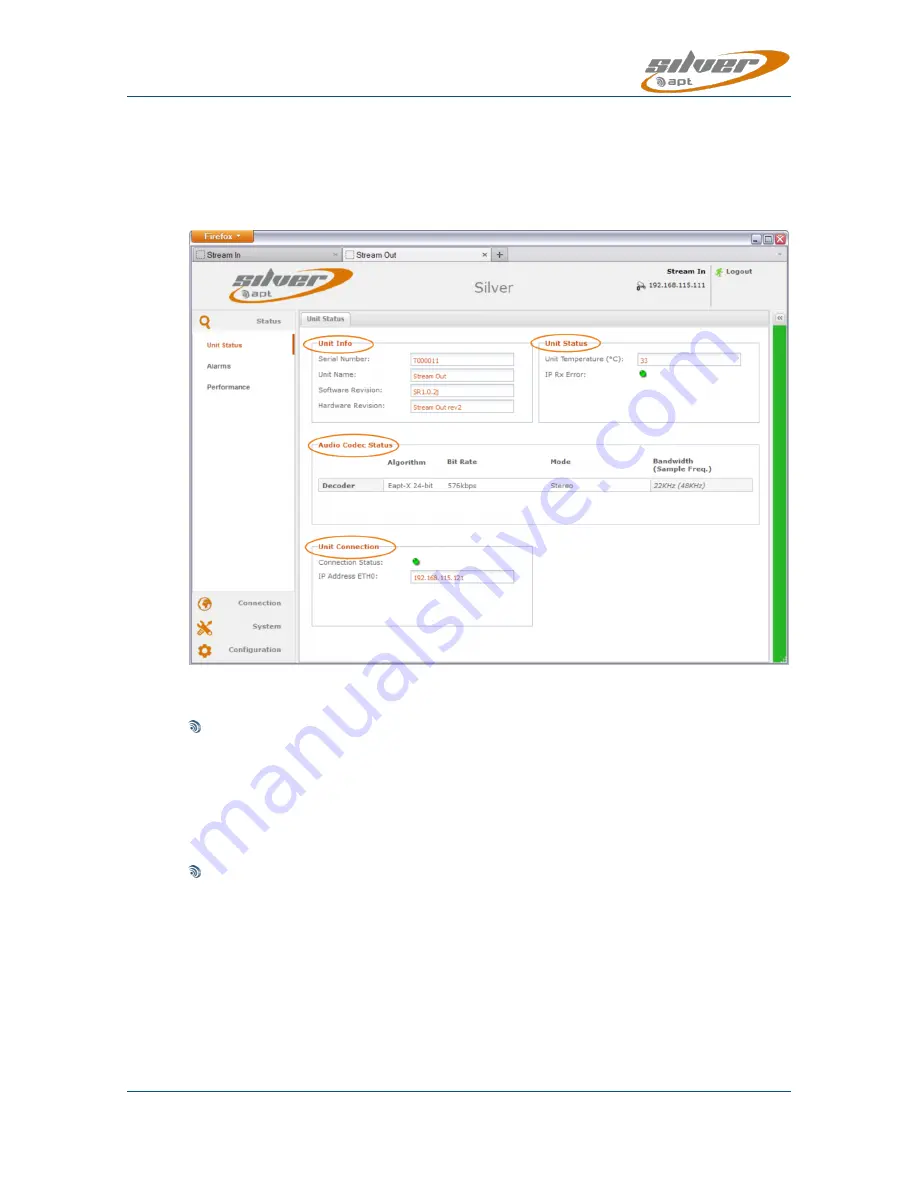 Silver Apt Stream Out User Manual Download Page 48