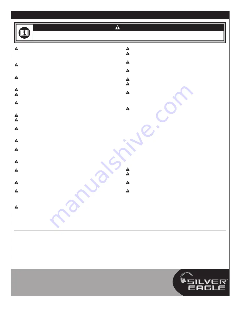 Silver Eagle SE116 Operating Instructions, Warning Information, Parts Breakdown Download Page 2