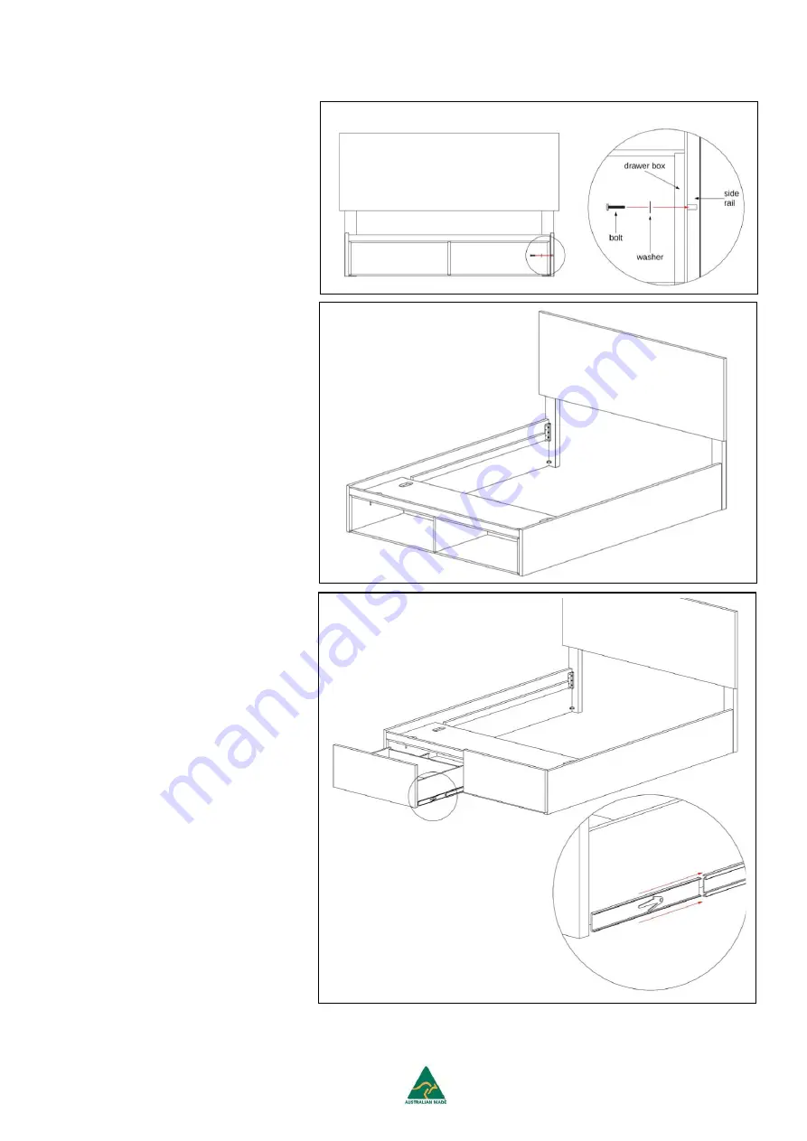 Silver Lynx DRAWER BASE BED Assembly Instructions Download Page 3