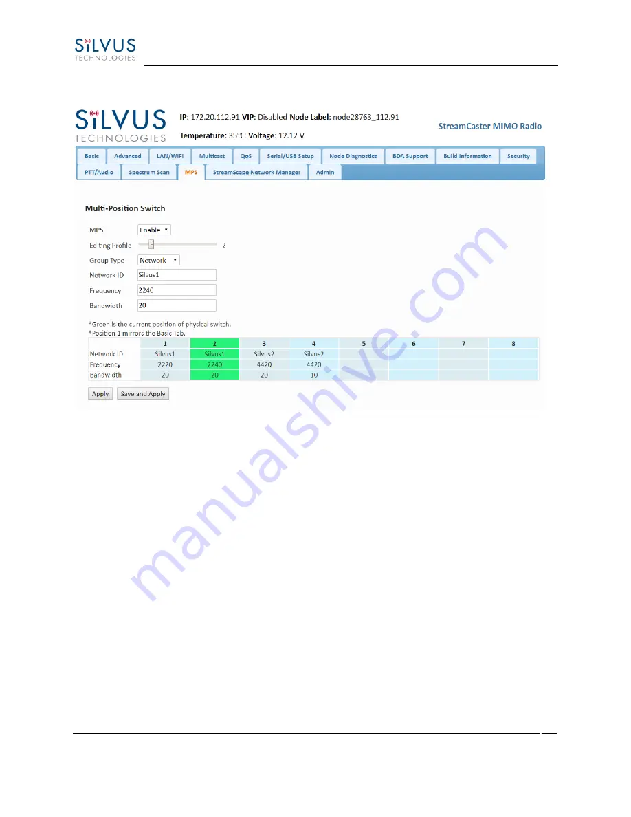 Silvus StreamCaster SC3500 Скачать руководство пользователя страница 110