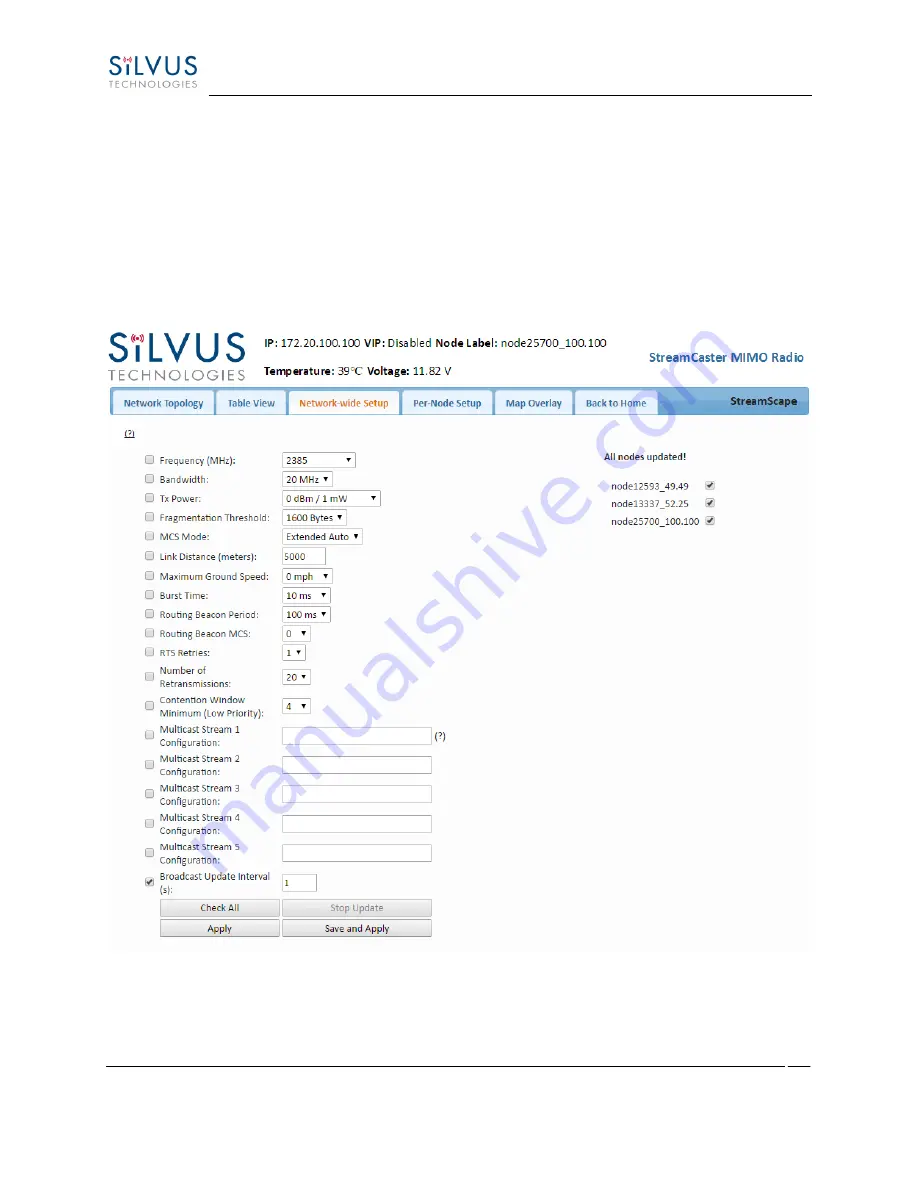 Silvus StreamCaster SC3500 Скачать руководство пользователя страница 124