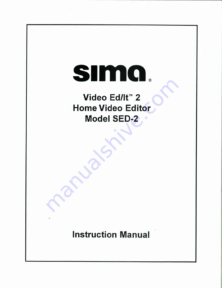 Sima SED-2 Instruction Manual Download Page 1