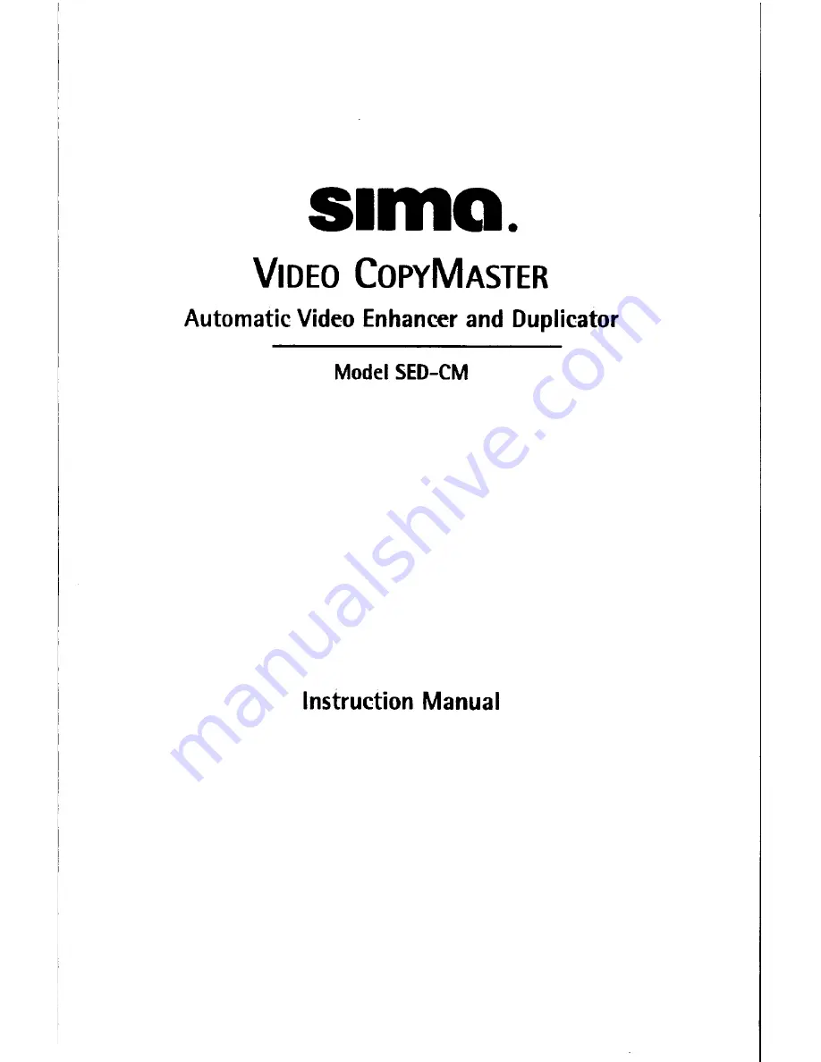 Sima SED-CM User Manual Download Page 1