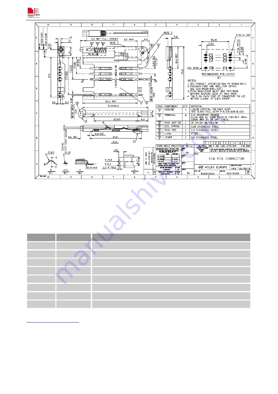 SimCom SIM800 Series Скачать руководство пользователя страница 39