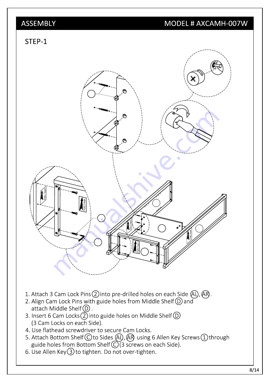 Simpli Home WyndenHall brooklyn+max AXCAMH-007W Assembly Instructions Manual Download Page 8