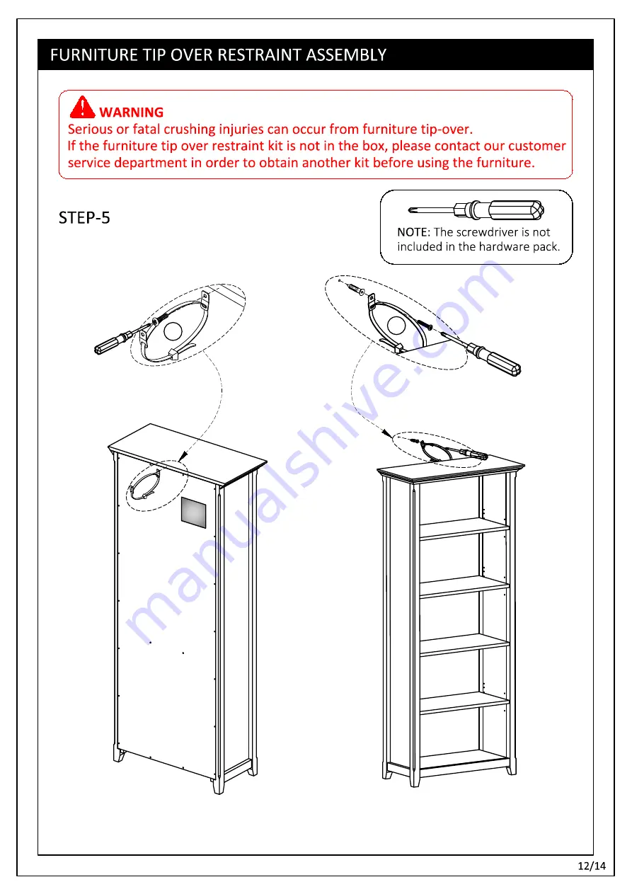 Simpli Home WyndenHall brooklyn+max AXCAMH-007W Assembly Instructions Manual Download Page 12