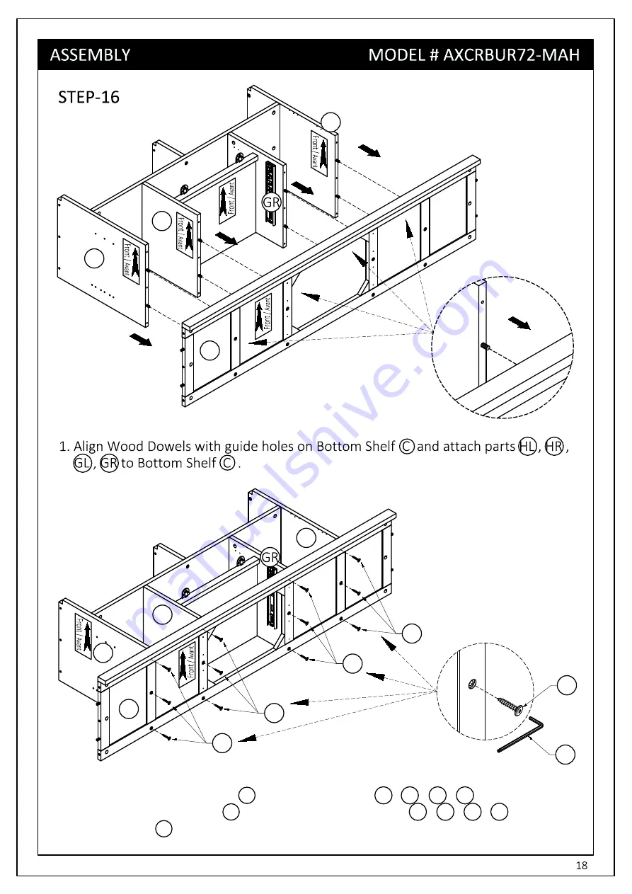 Simpli Home WyndenHall Brooklyn + Max AXCRBUR72-MAH Assembly Manual Download Page 18