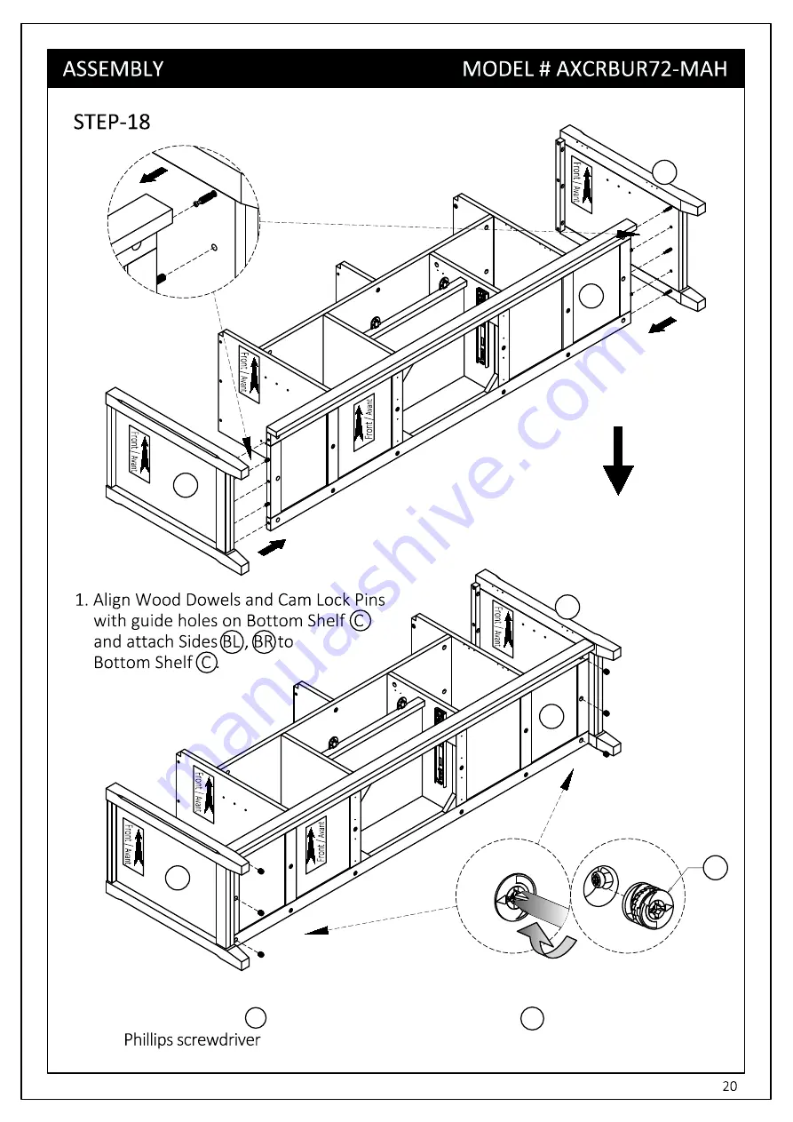 Simpli Home WyndenHall Brooklyn + Max AXCRBUR72-MAH Скачать руководство пользователя страница 20