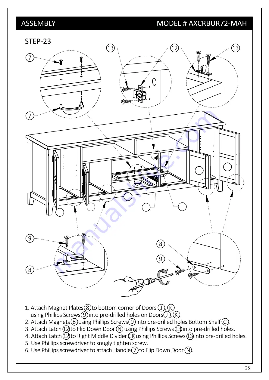 Simpli Home WyndenHall Brooklyn + Max AXCRBUR72-MAH Скачать руководство пользователя страница 25