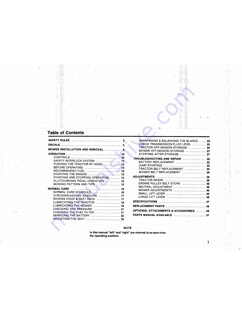 Simplicity 512H Series Operator'S Manual Download Page 3