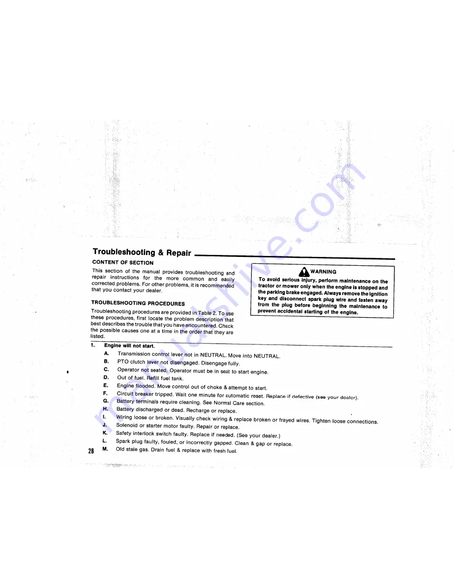 Simplicity 512H Series Operator'S Manual Download Page 30