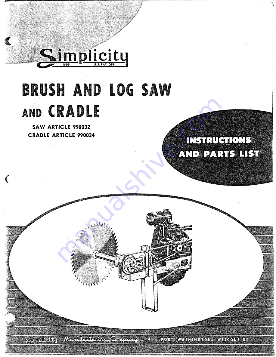 Simplicity 990032 Instructions And Parts List Download Page 1