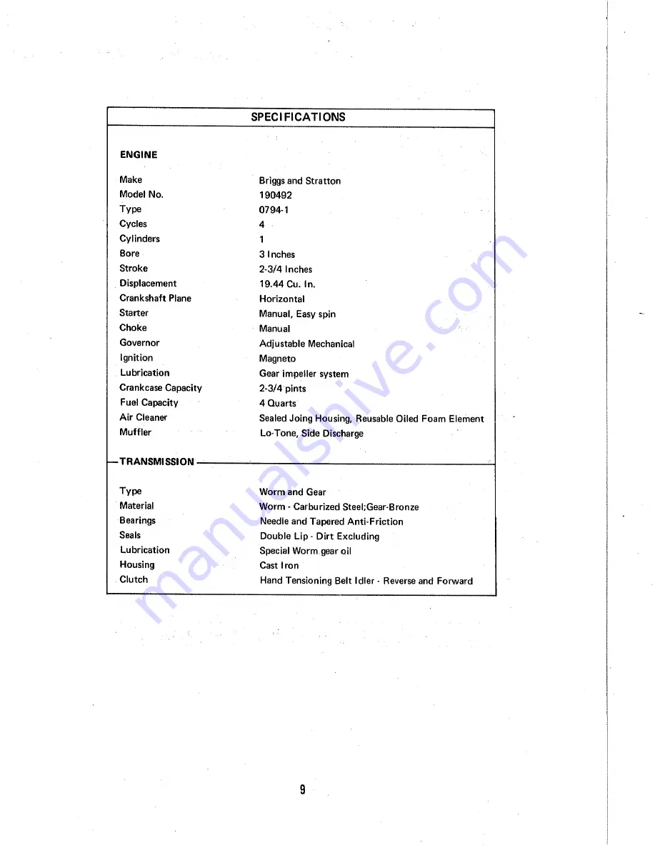 Simplicity System 1008 Operator'S Manual Download Page 11