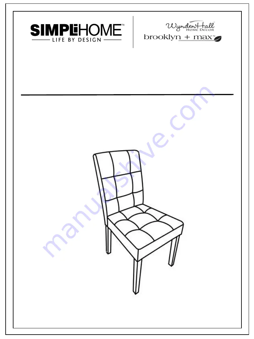 SIMPLIHOME WyndenHall Brooklyn + Max AXCDCHR-004-SGL Quick Start Manual Download Page 1