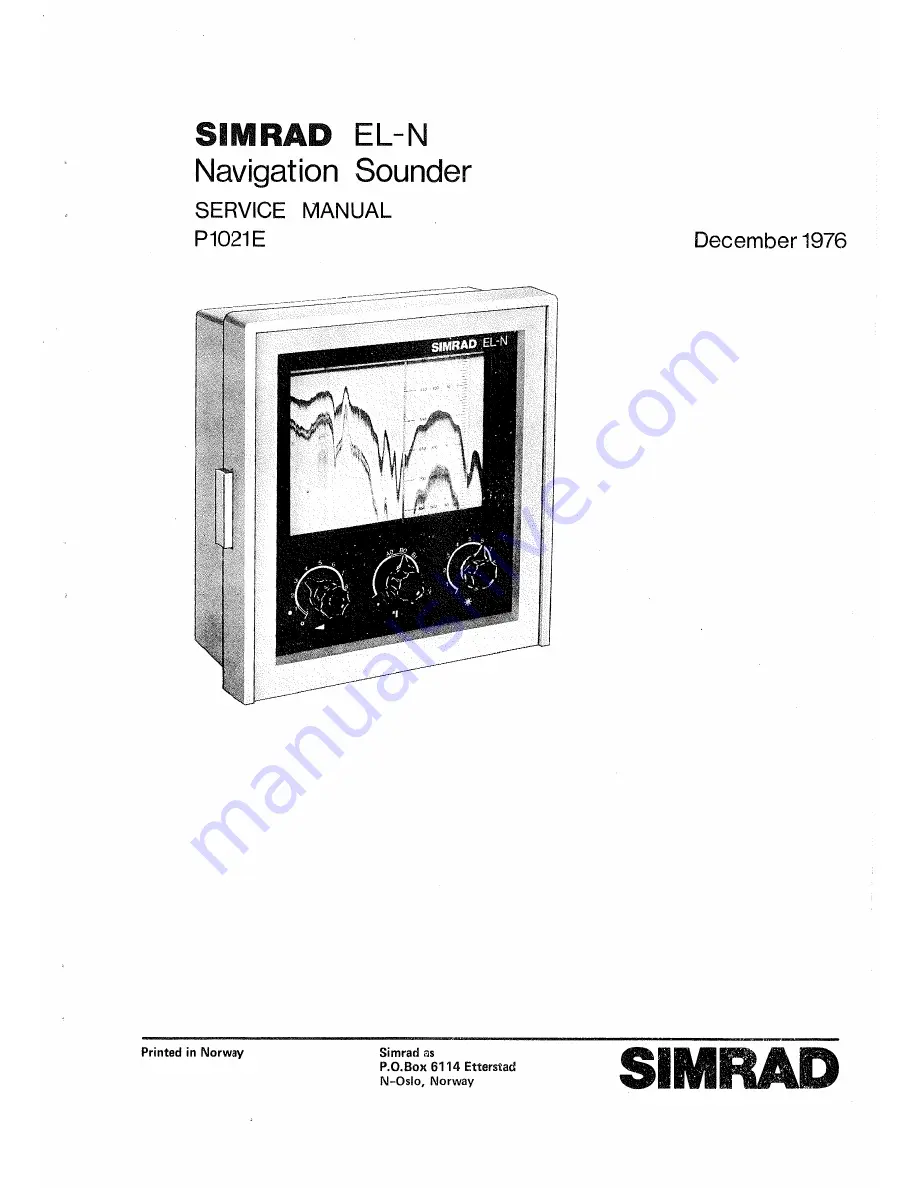 Simrad EL-N Service Manual Download Page 1