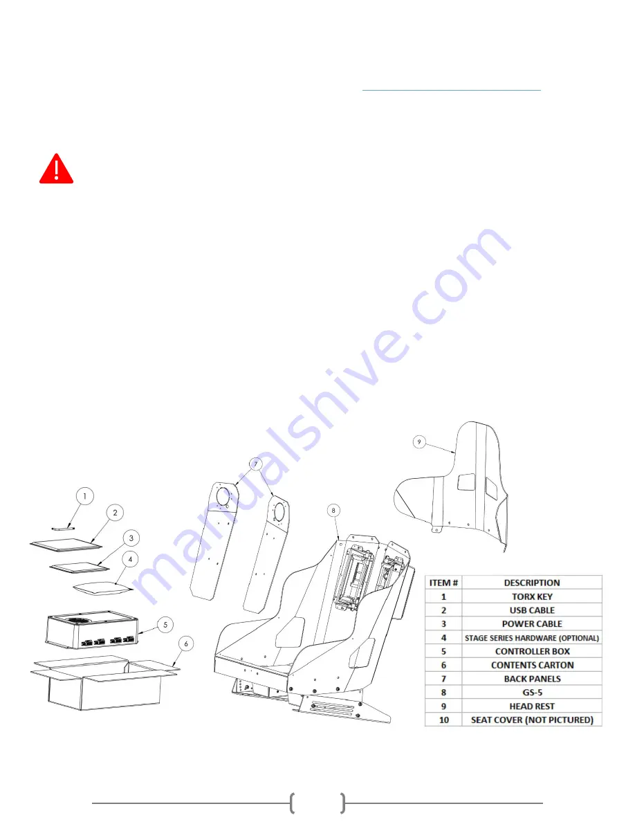 SIMXPERIENCE GS-5 G-FORCE SEAT Quick Start Manual Download Page 2