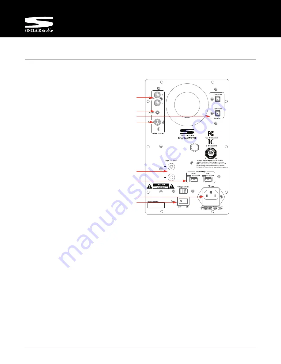 Sinclair Audio Brighton WBT50 Скачать руководство пользователя страница 5