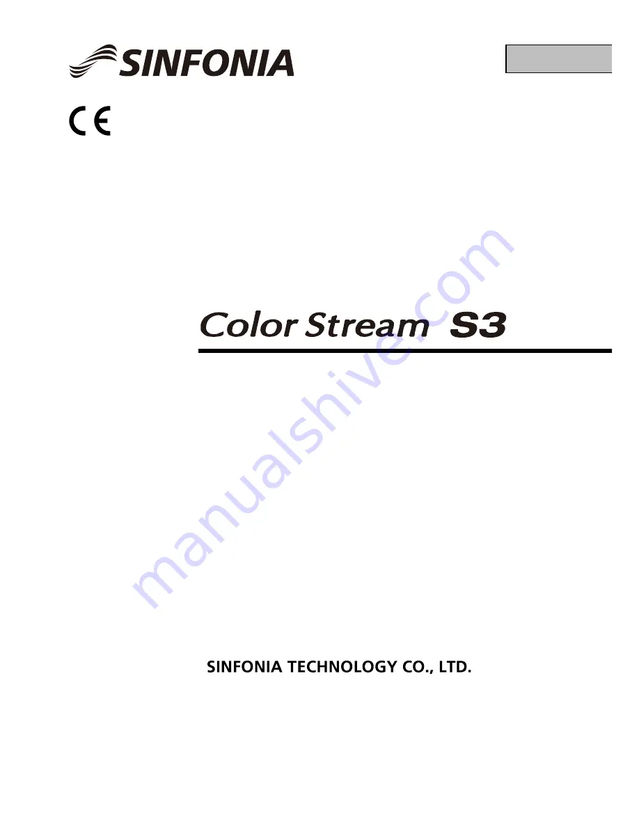 Sinfonia Technology Color Stream S3 CHC-S2245-5 Operation Manual Download Page 1