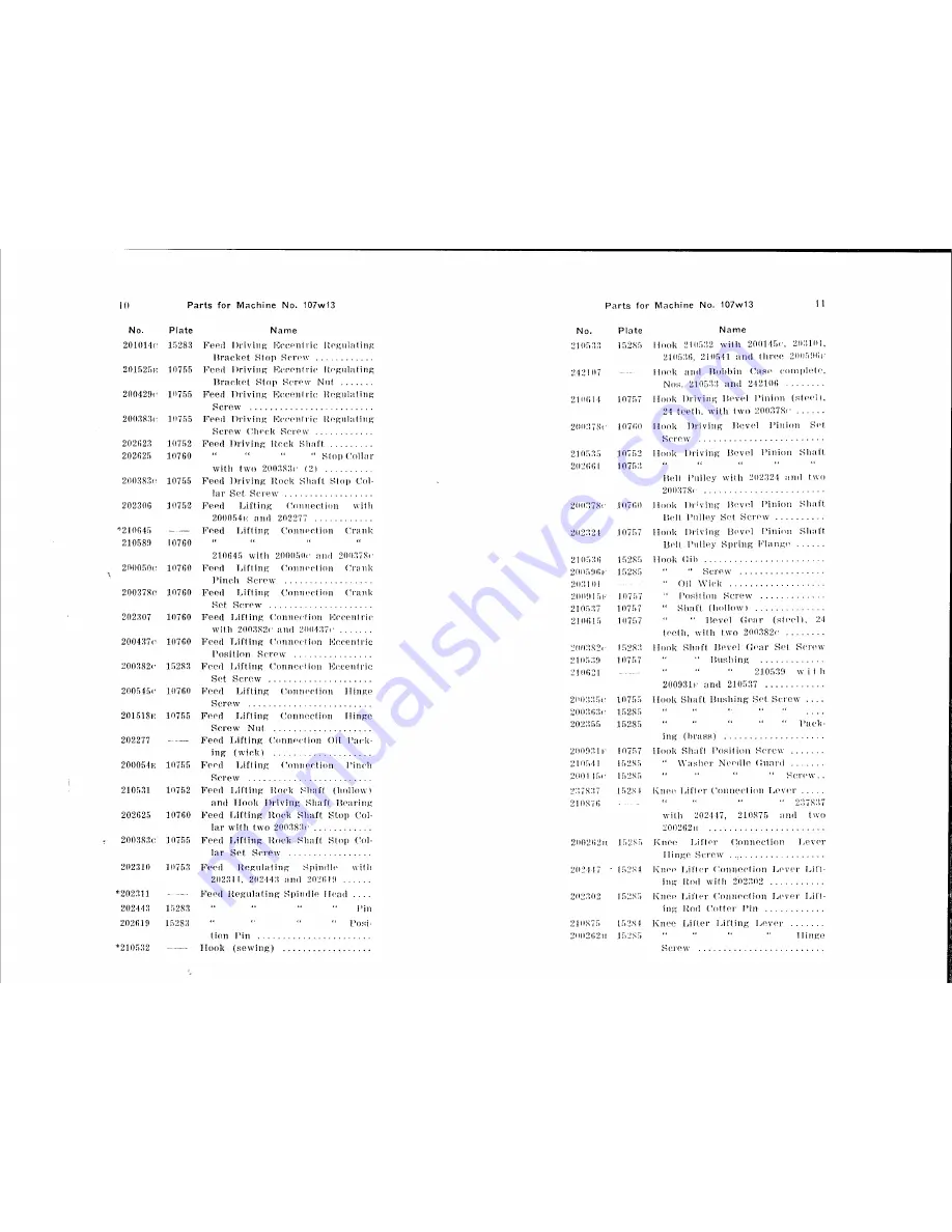 Singer 107W13 Parts List Download Page 5