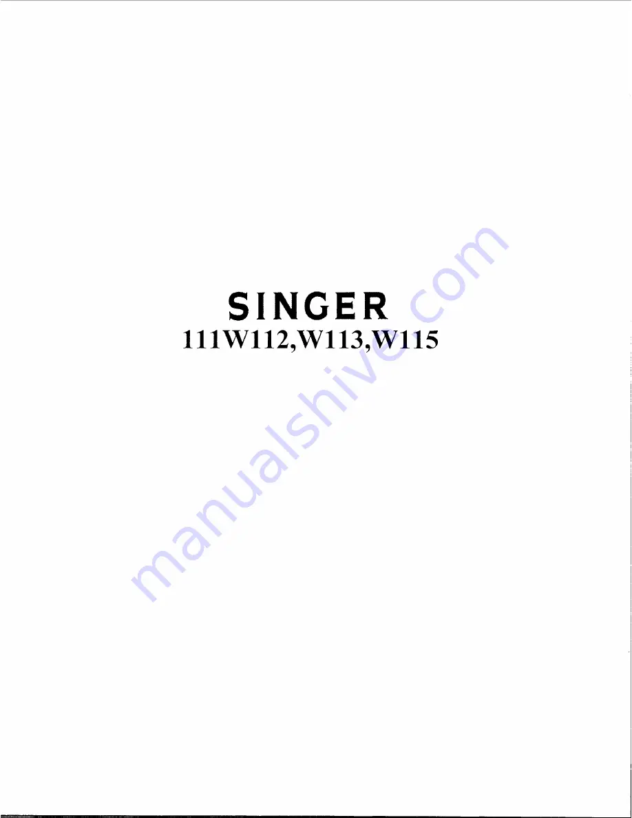 Singer 111W112 Instructions For Using And Adjusting Download Page 1