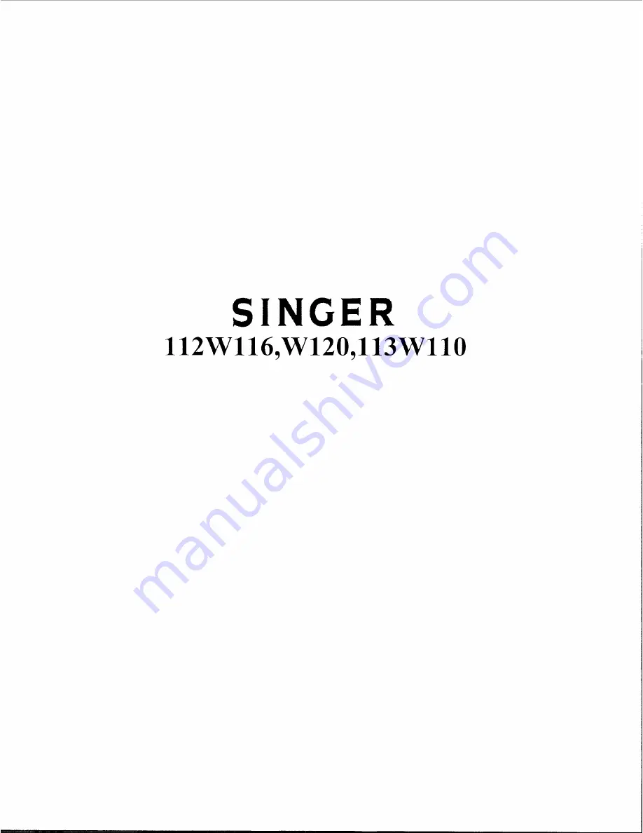 Singer 112W110 Instructions For Using Manual Download Page 1