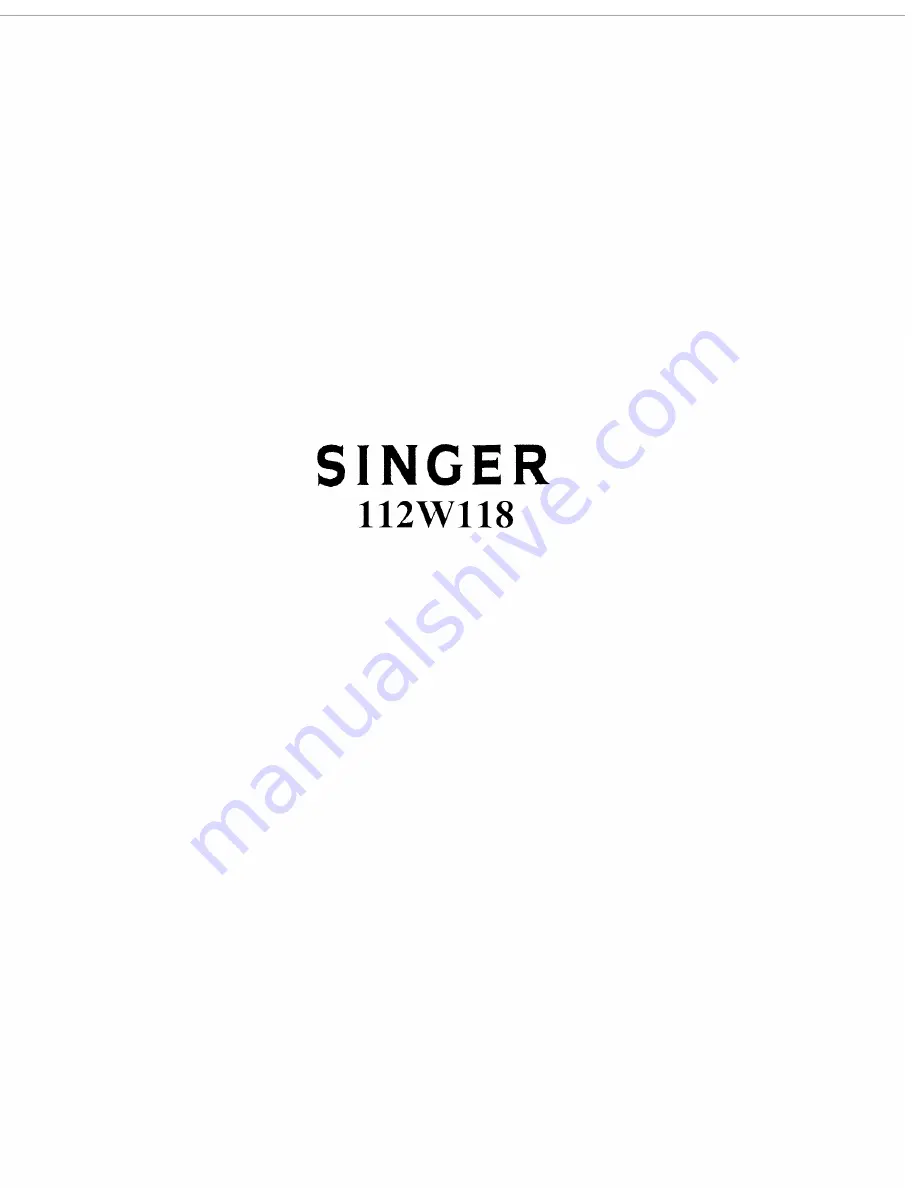 Singer 112W118 Instructions For Using Manual Download Page 1