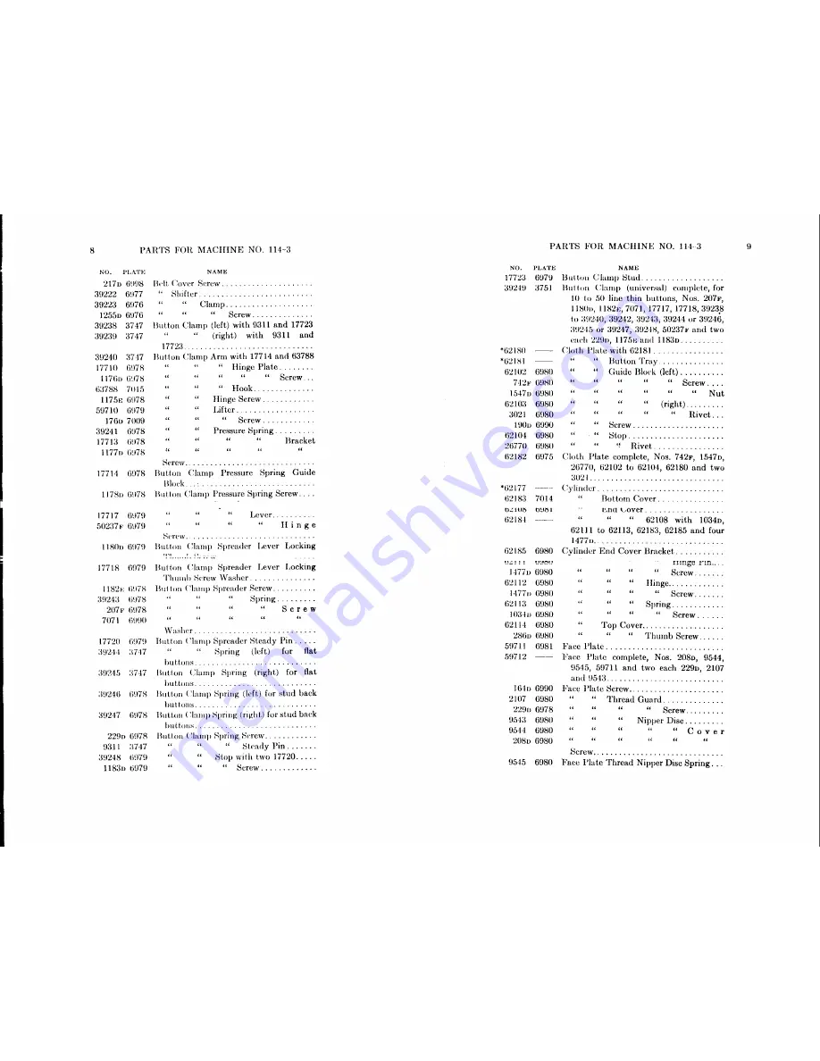 Singer 114-3 Parts List Download Page 5