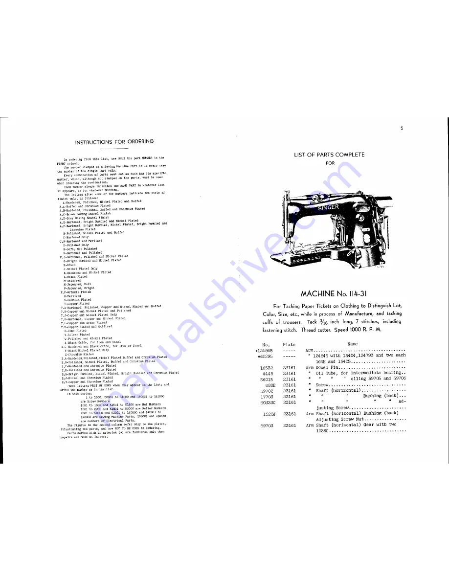 Singer 114-31 Скачать руководство пользователя страница 3