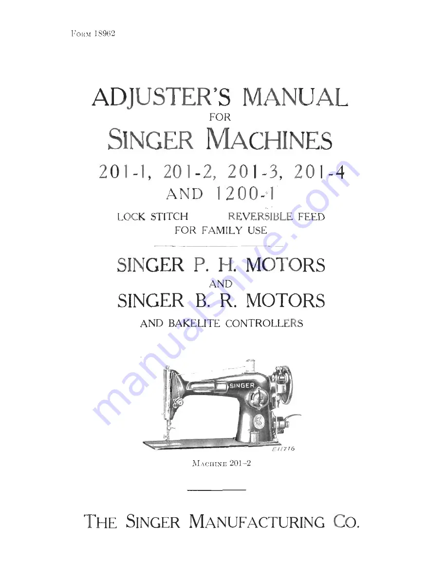 Singer 1200-1 Adjusters Manual Download Page 3