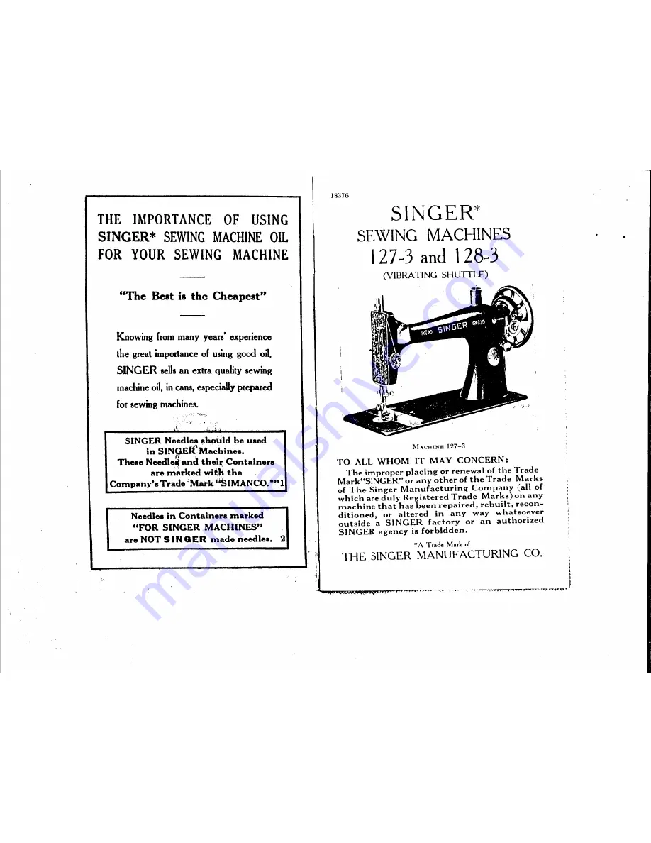 Singer 127-3 Скачать руководство пользователя страница 2