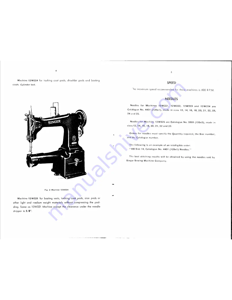 Singer 12K221 - 1 Скачать руководство пользователя страница 4