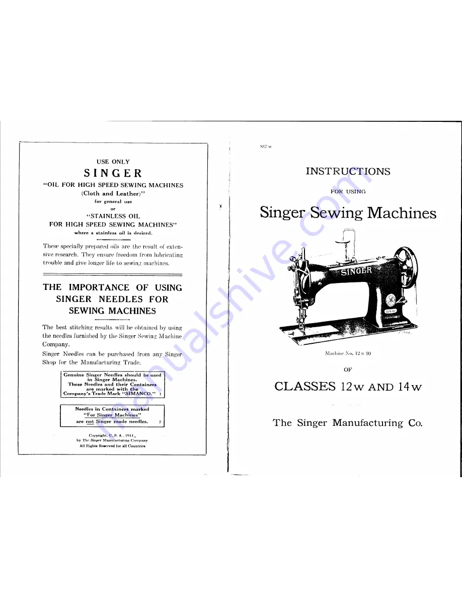 Singer 12W Series Instructions For Using Manual Download Page 2