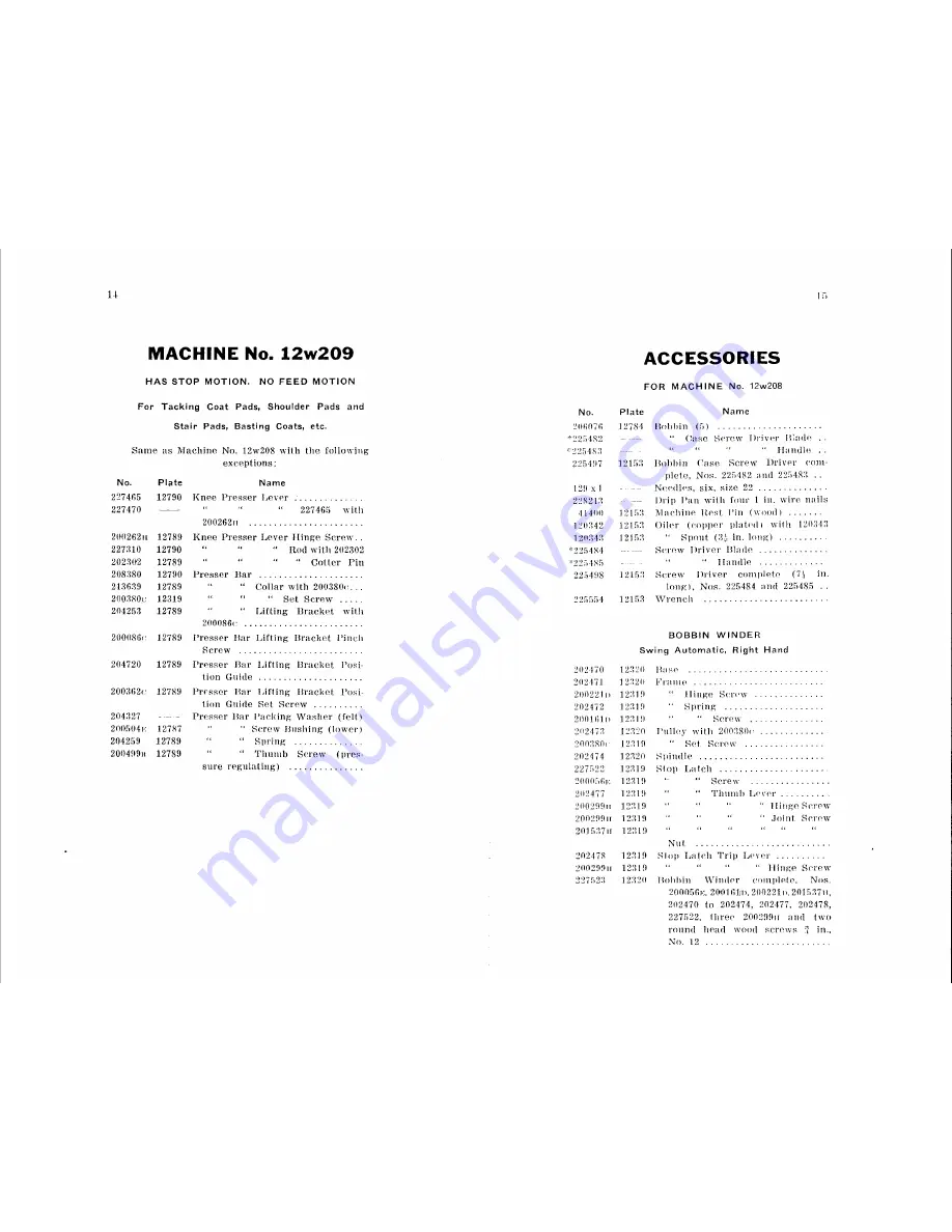 Singer 12W208 Parts List Download Page 7