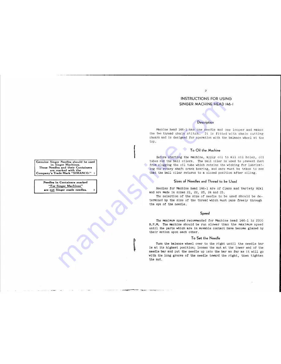 Singer 146-30 Instructions For Installing And Using Download Page 6