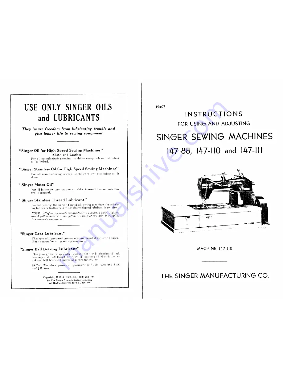 Singer 147-110 Скачать руководство пользователя страница 2