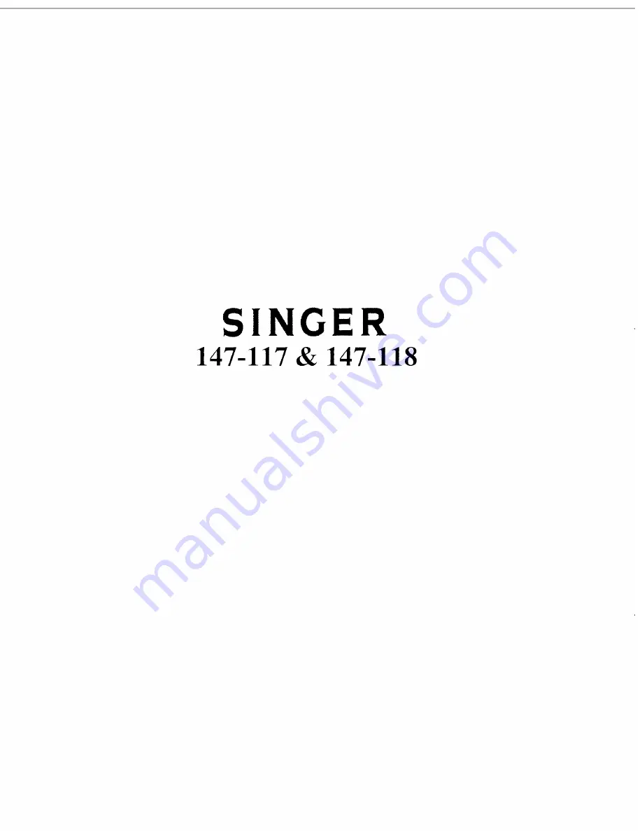 Singer 147-117 Instructions For Using And Adjusting Download Page 1